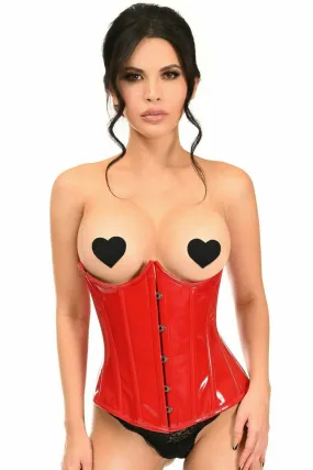 Lavish Red Patent PVC Underwire Underbust Corset by Daisy Corsets in Size S, M, L, XL, 2X, 3X, 4X, 5X, or 6X