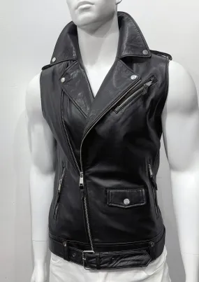 Leather Moto Vest (Black)