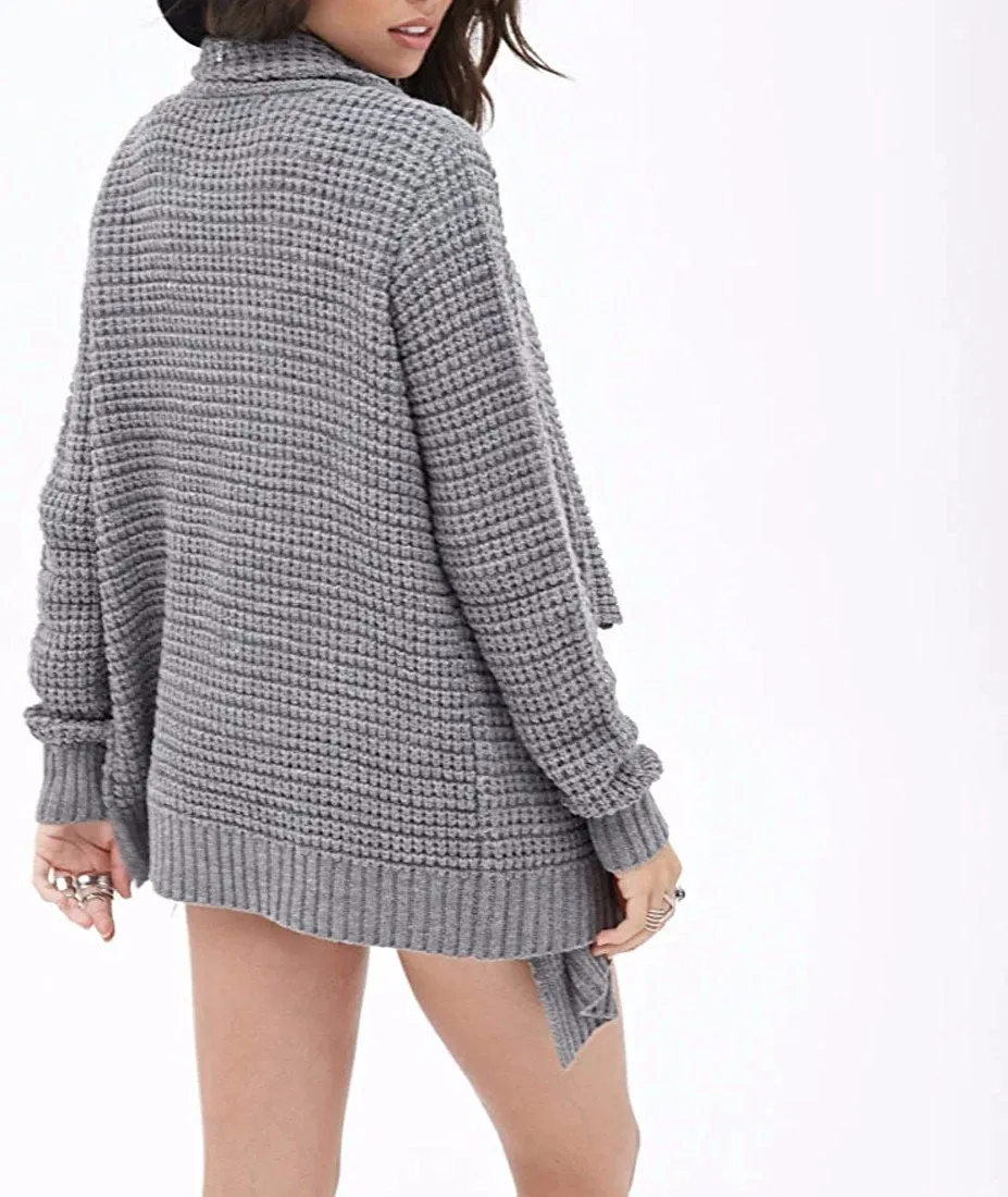 Leisure Hollow-Out Irregular Ladies Knitted Cardigan