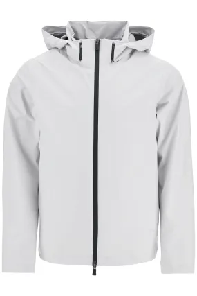light gray polyester waterproof bomber with hood GI000458U 11124 ICE