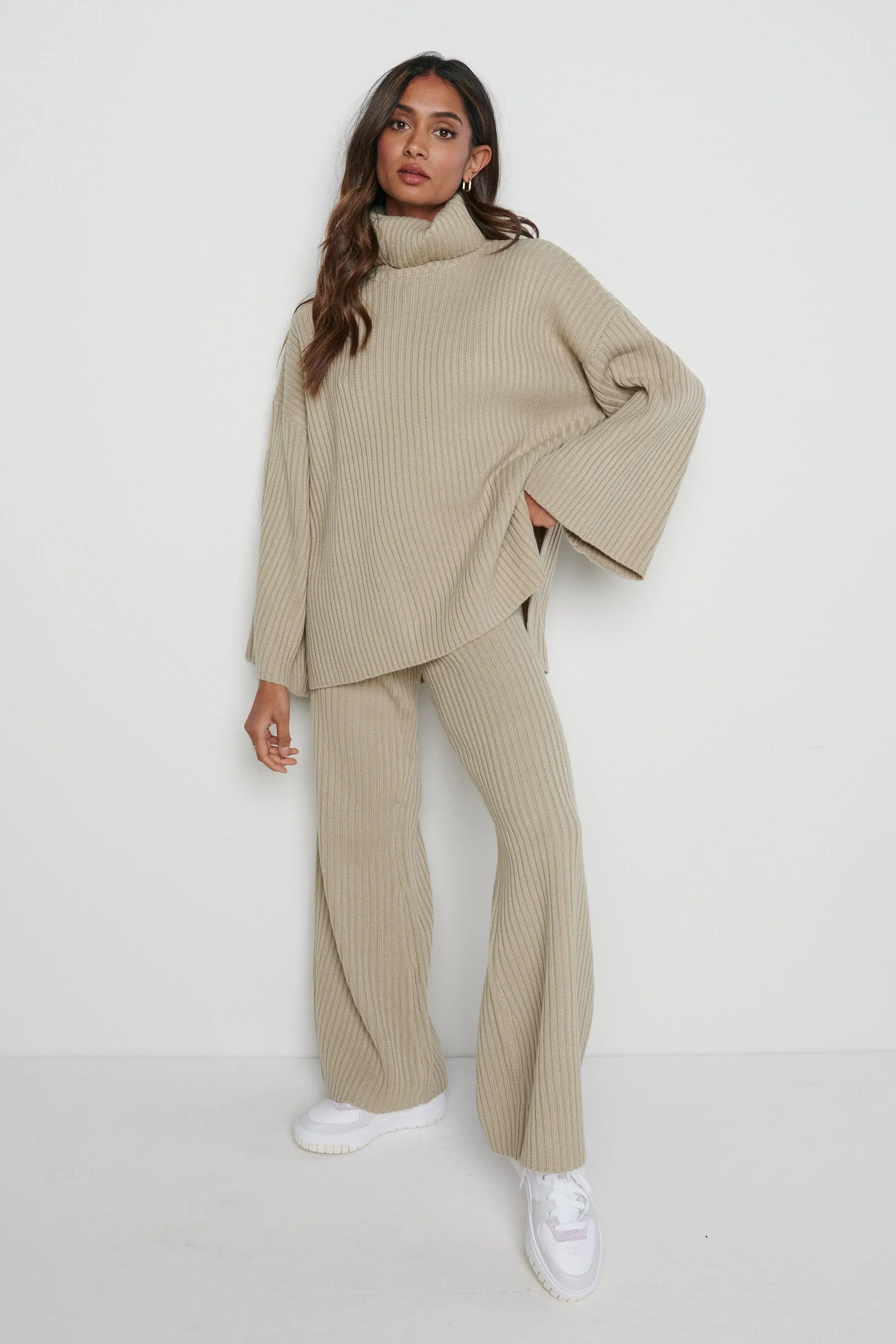 Lina Ribbed Jumper - Stone