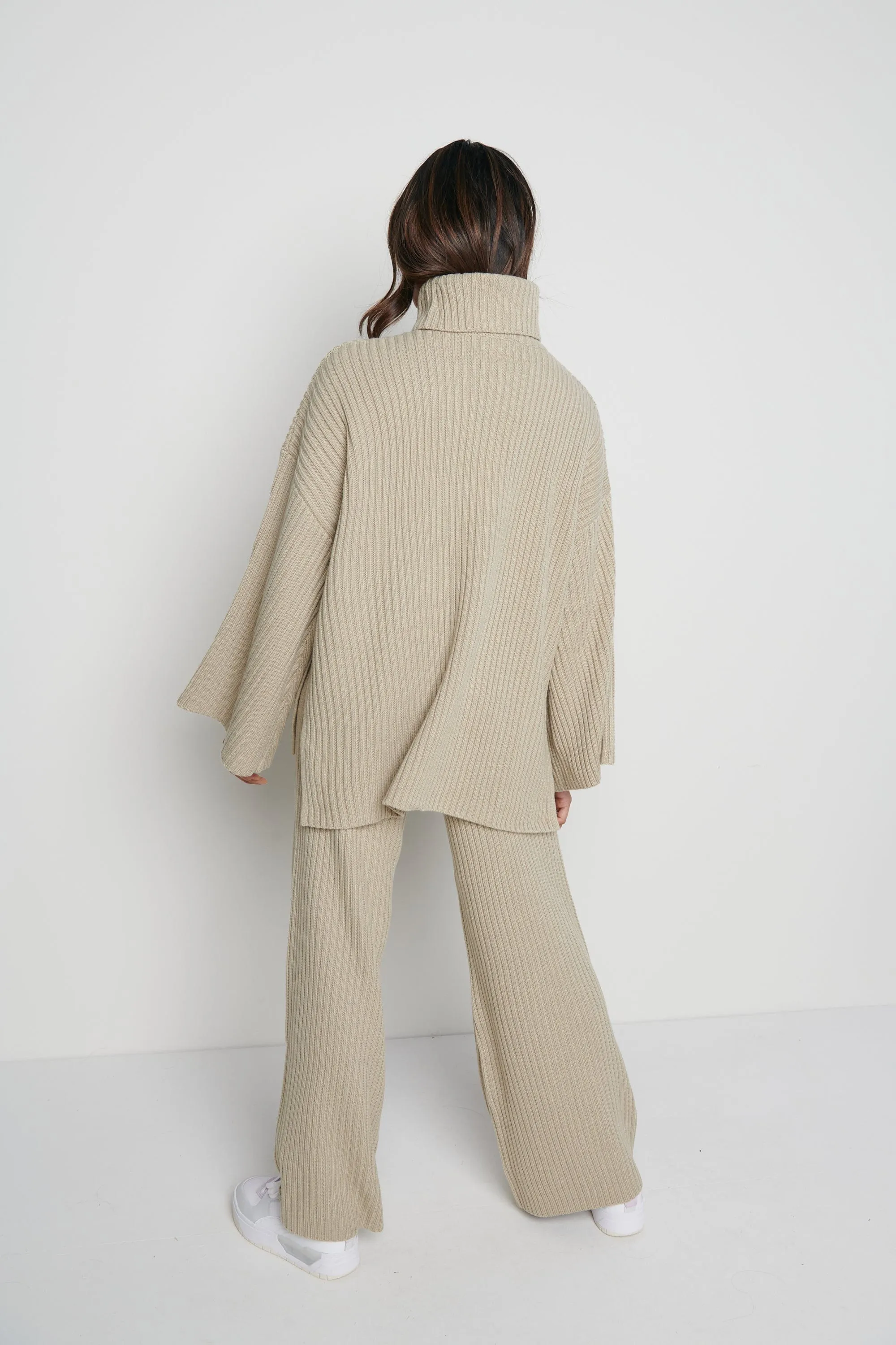 Lina Ribbed Jumper - Stone