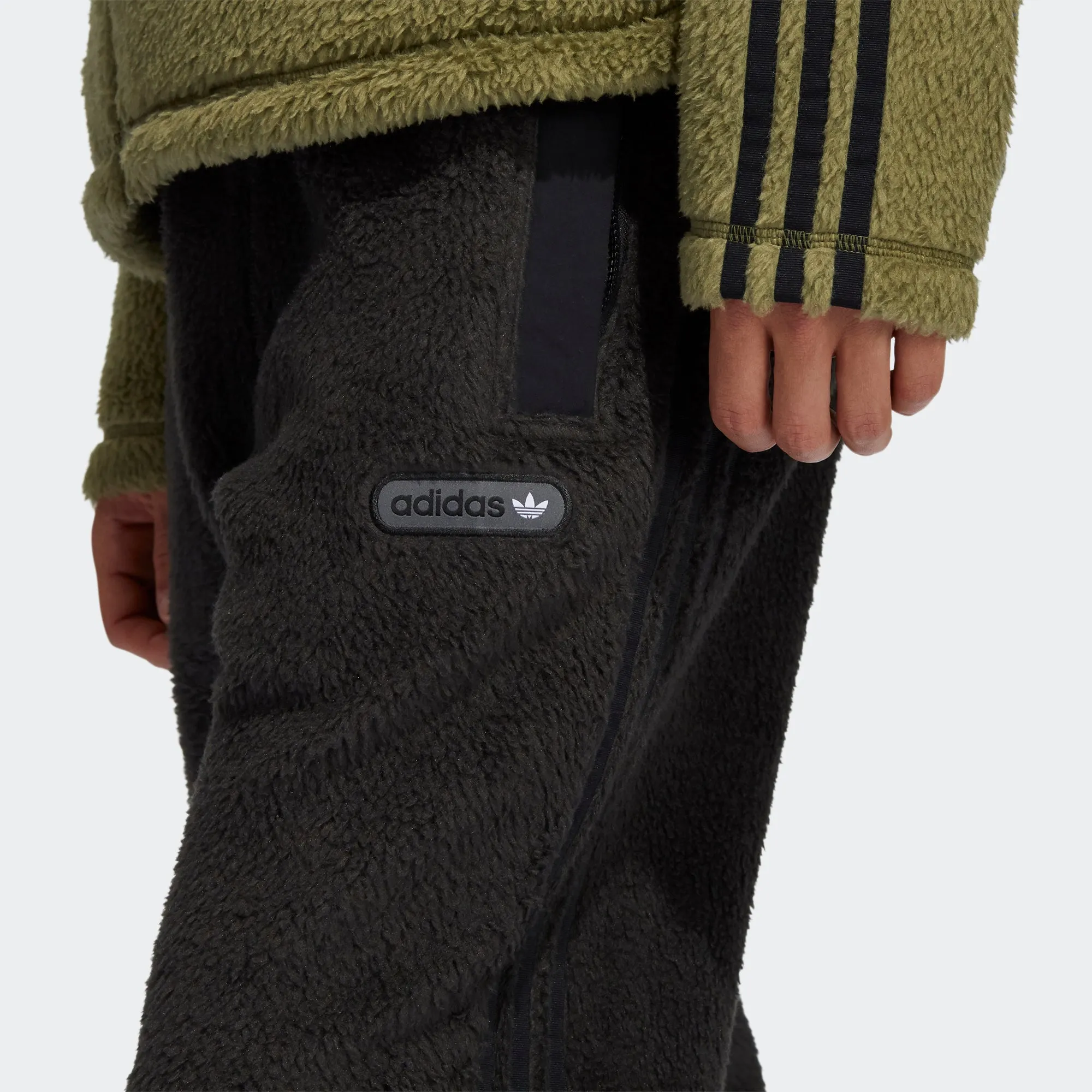 Men's adidas Originals SPRT Firebird Sherpa Track Pants Black