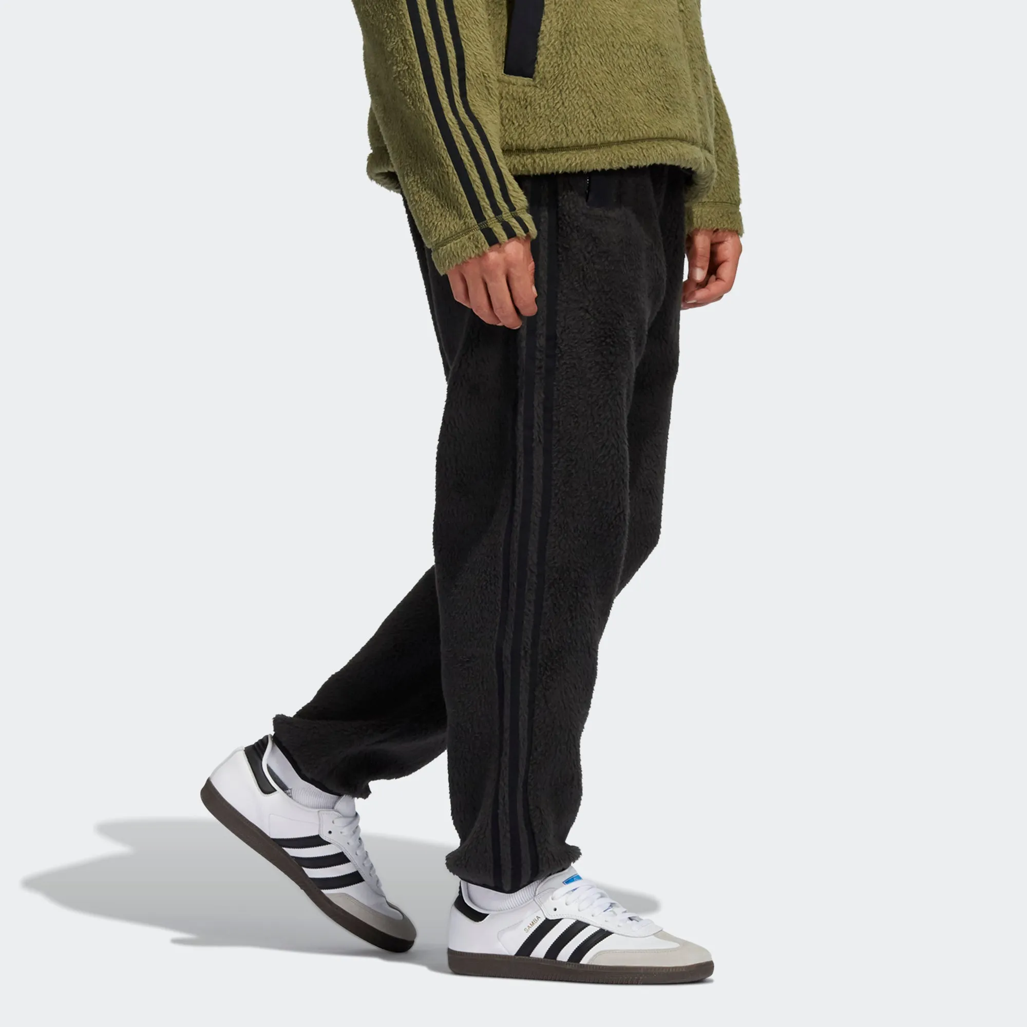 Men's adidas Originals SPRT Firebird Sherpa Track Pants Black