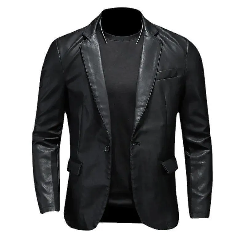 Men's Slim Fit Leather Jackets Motorcycle Coats -Leather Suede Outerwear (5XL)