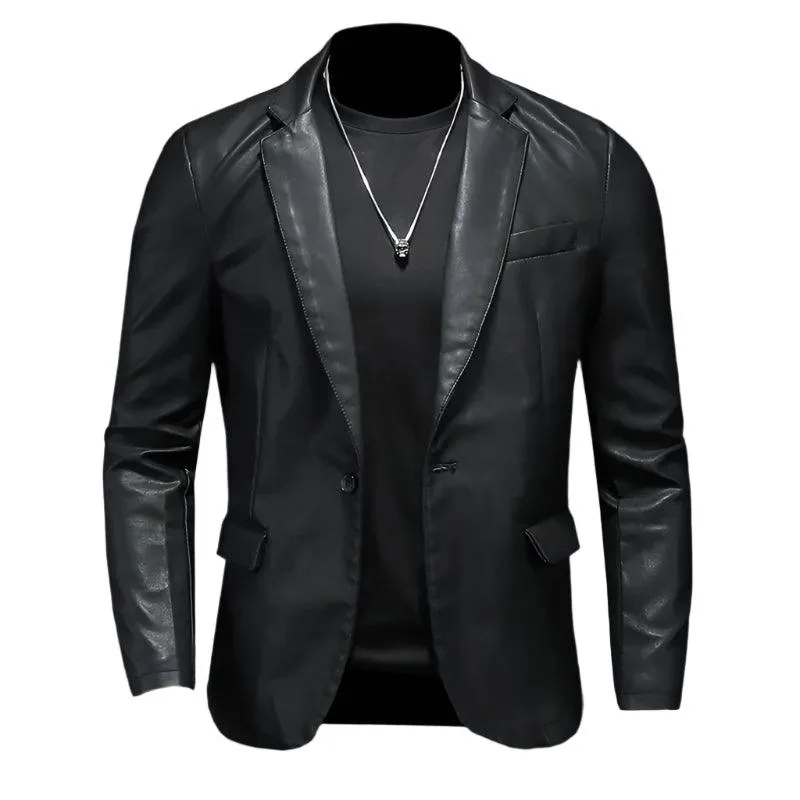 Men's Slim Fit Leather Jackets Motorcycle Coats -Leather Suede Outerwear (5XL)