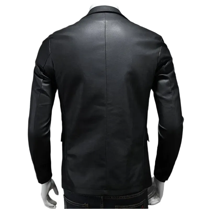 Men's Slim Fit Leather Jackets Motorcycle Coats -Leather Suede Outerwear (5XL)