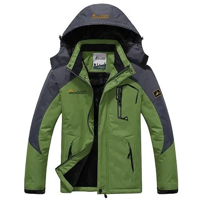 Men’s Waterproof Mountain Jacket Fleece Windproof Ski Jacket