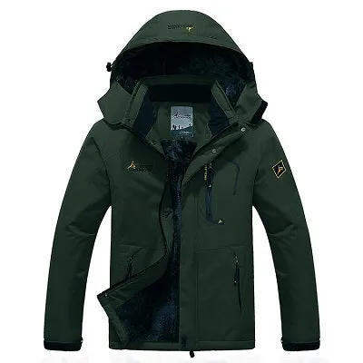 Men’s Waterproof Mountain Jacket Fleece Windproof Ski Jacket