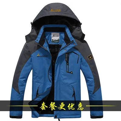 Men’s Waterproof Mountain Jacket Fleece Windproof Ski Jacket