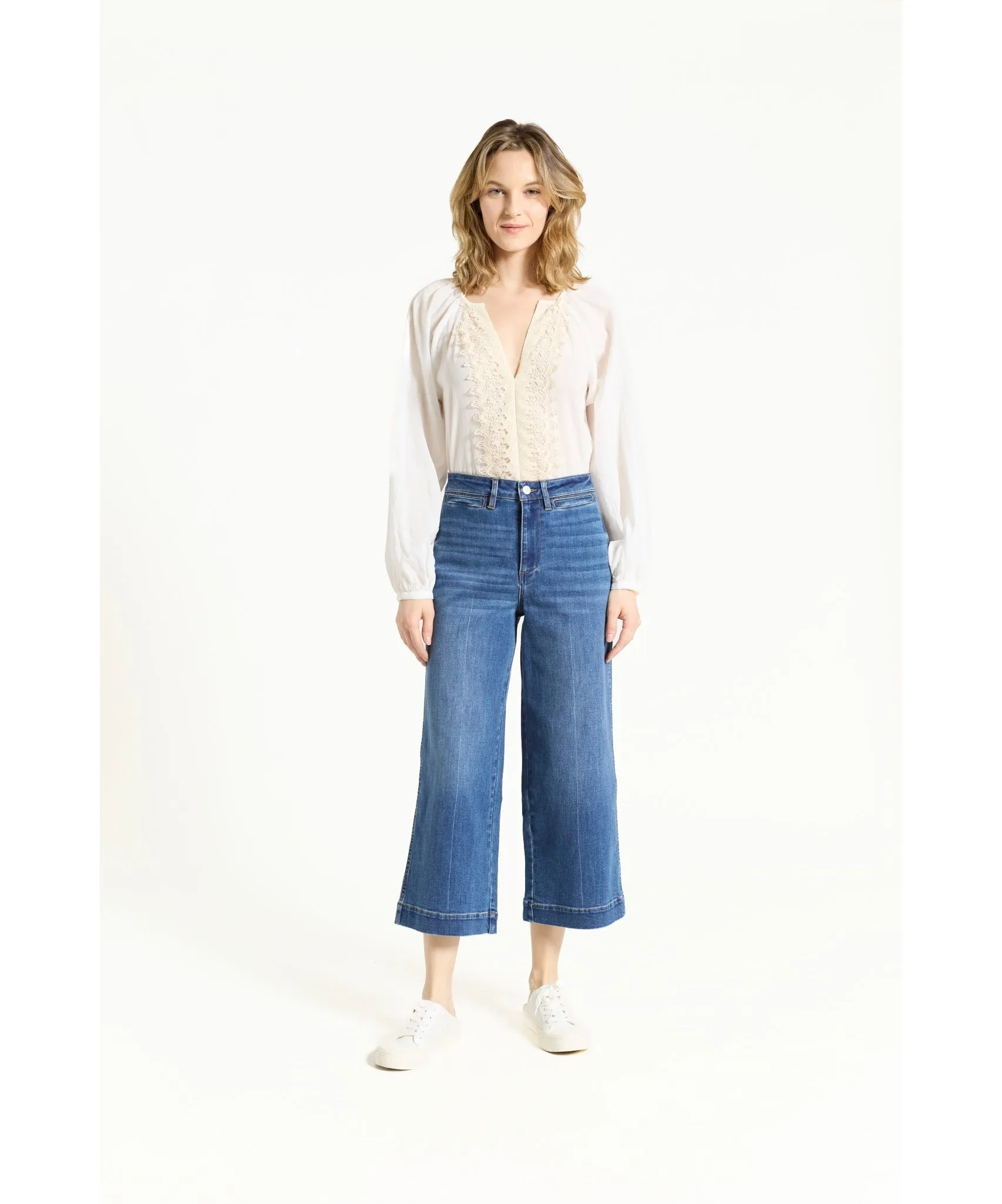 Nora Cropped Wide Leg Denim