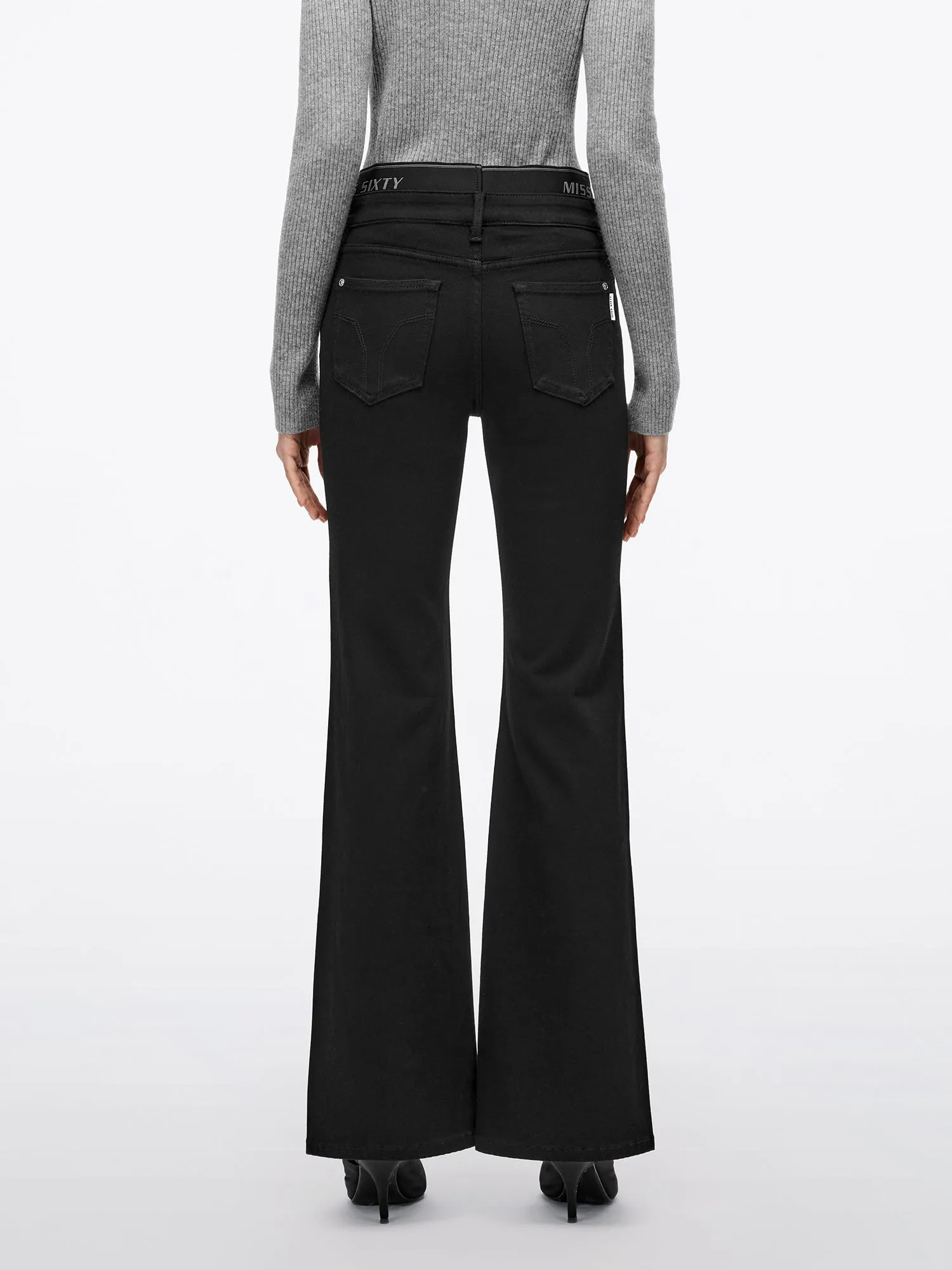 Patchwork Slim Fit Slit Jeans