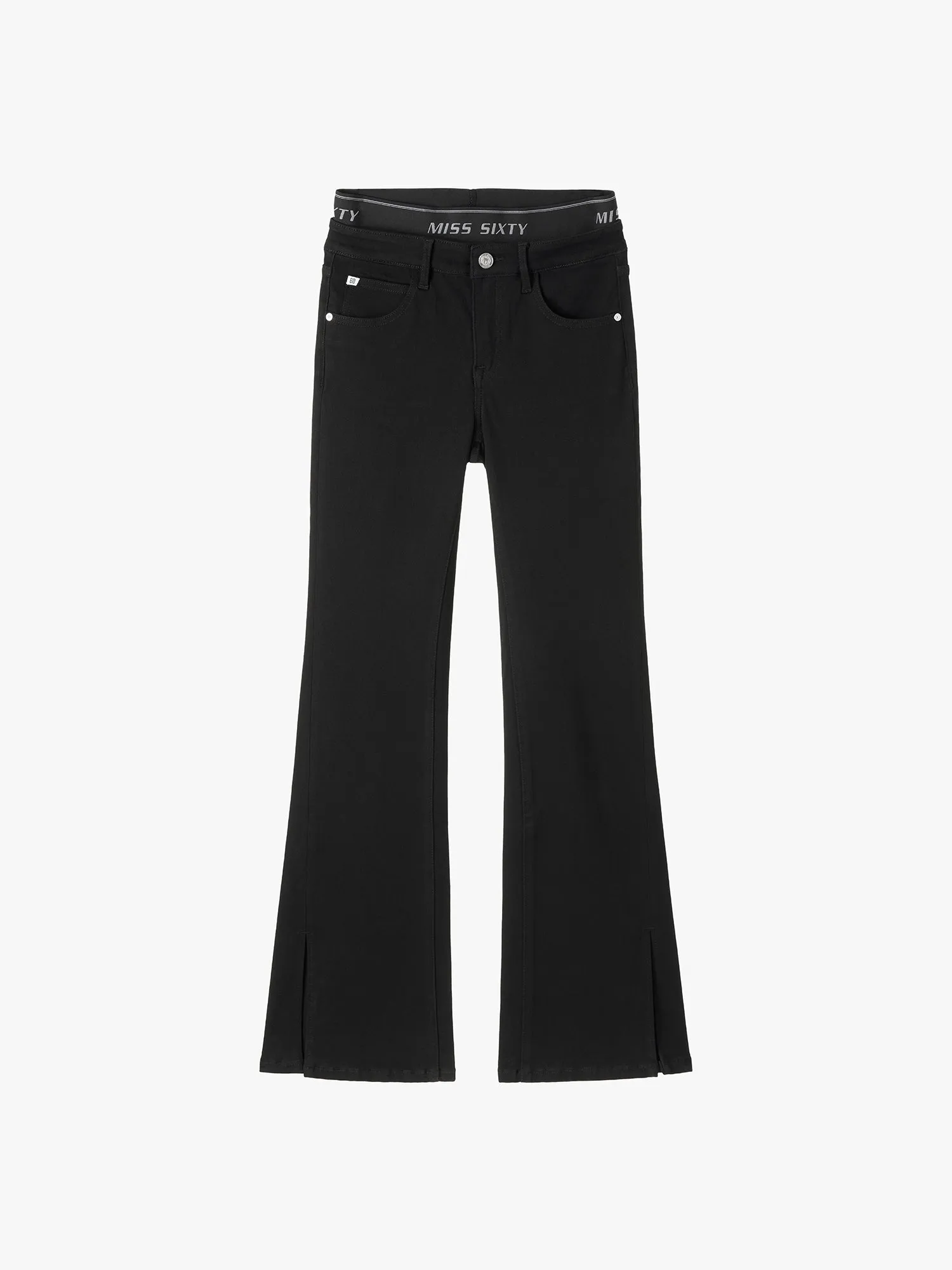 Patchwork Slim Fit Slit Jeans