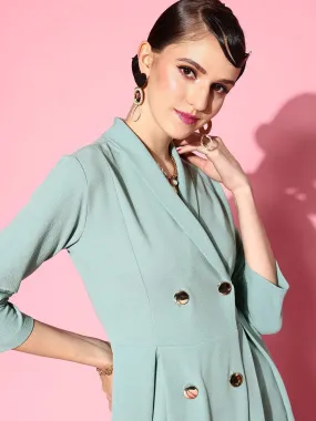 plusS Women Gorgeous Green Solid Wrap it Up Dress