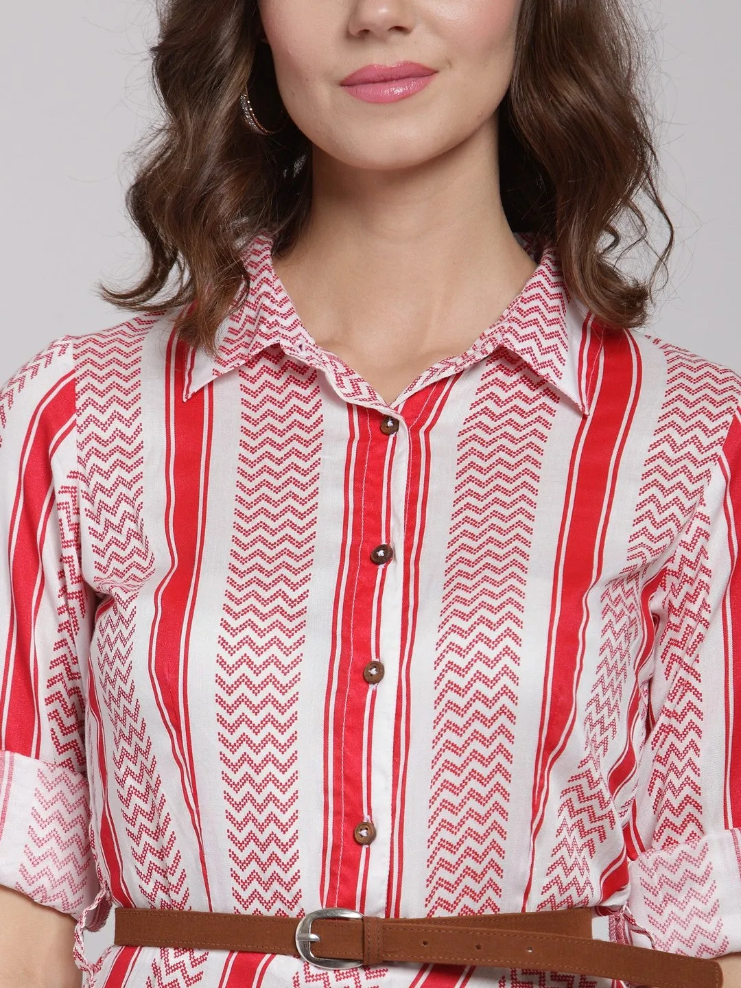 plusS Women White Checked Maxi Dress