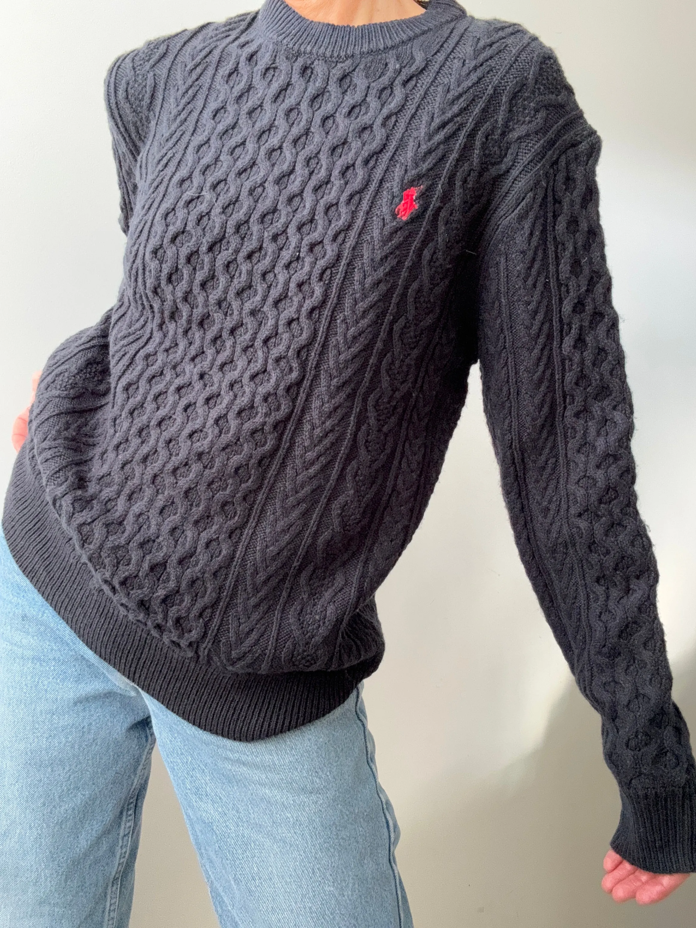 Ralph Lauren Wool Cable Knit Navy