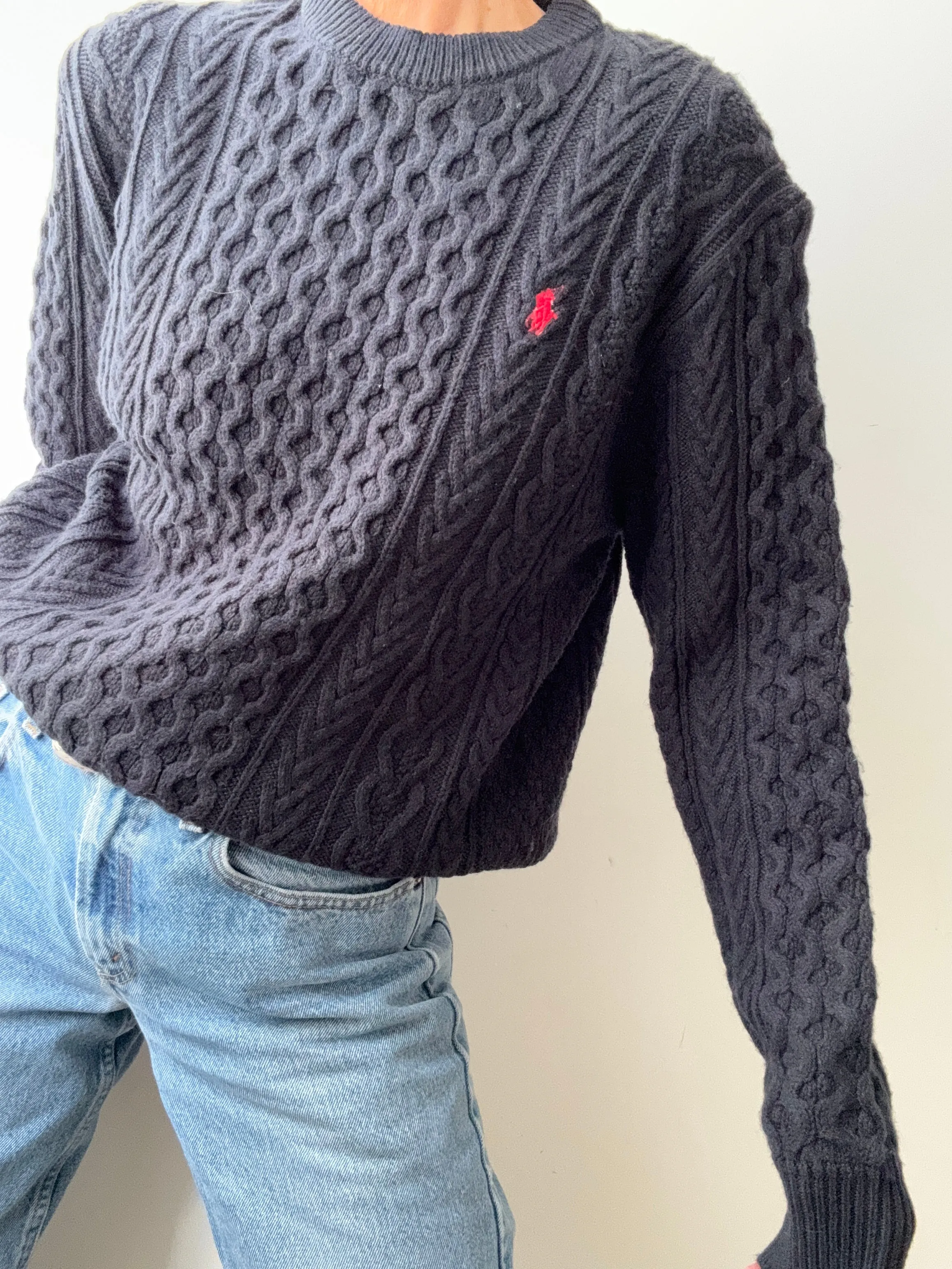 Ralph Lauren Wool Cable Knit Navy
