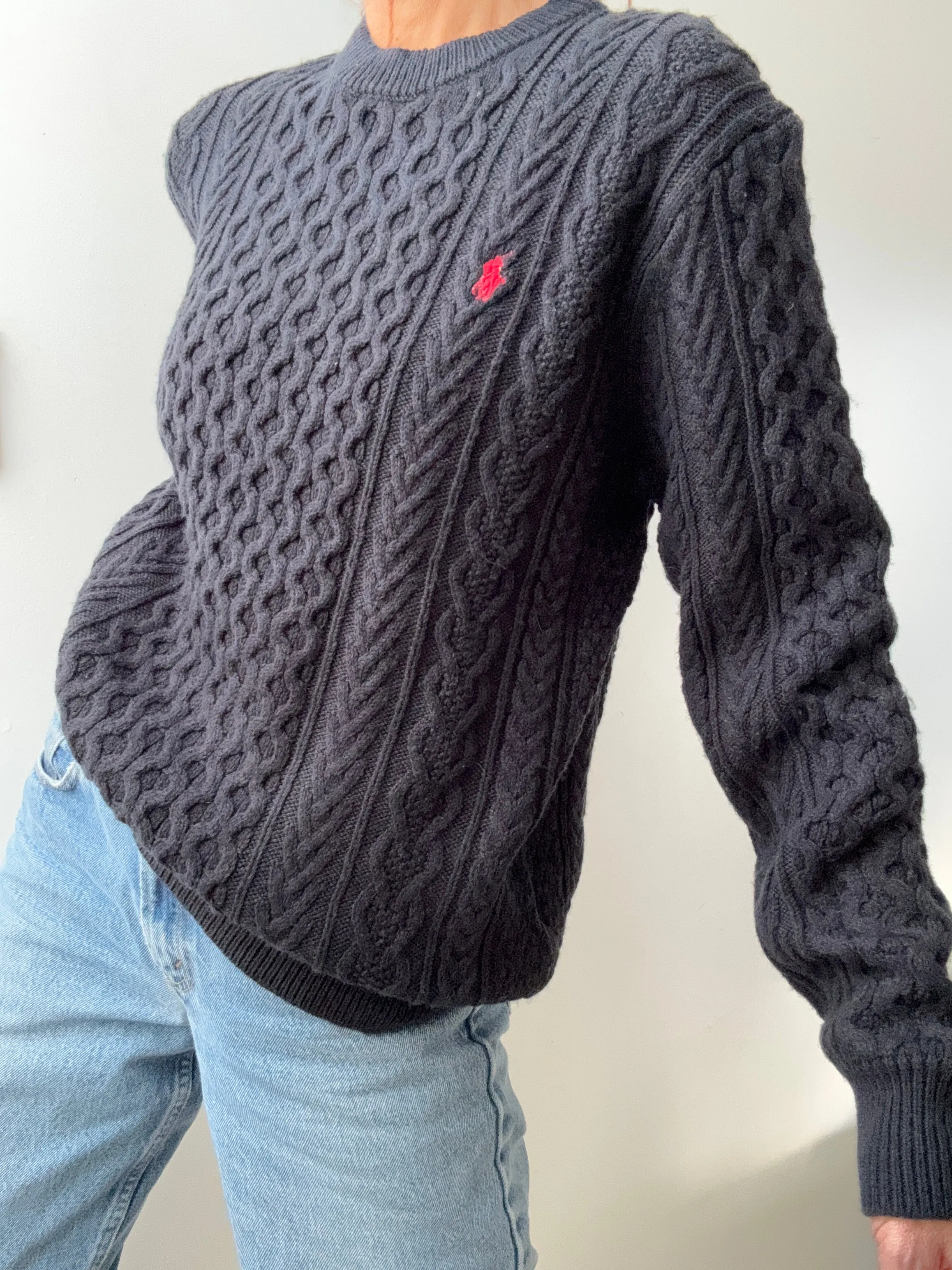 Ralph Lauren Wool Cable Knit Navy