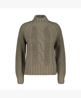 Red Button Turtle Cable Sweater