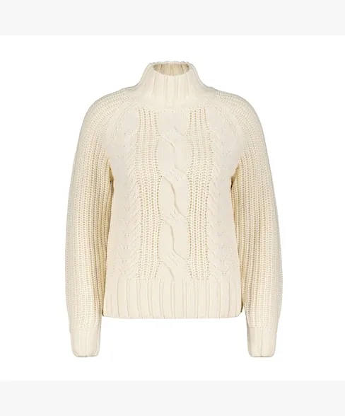 Red Button Turtle Cable Sweater