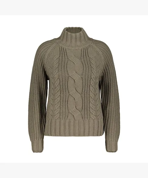 Red Button Turtle Cable Sweater