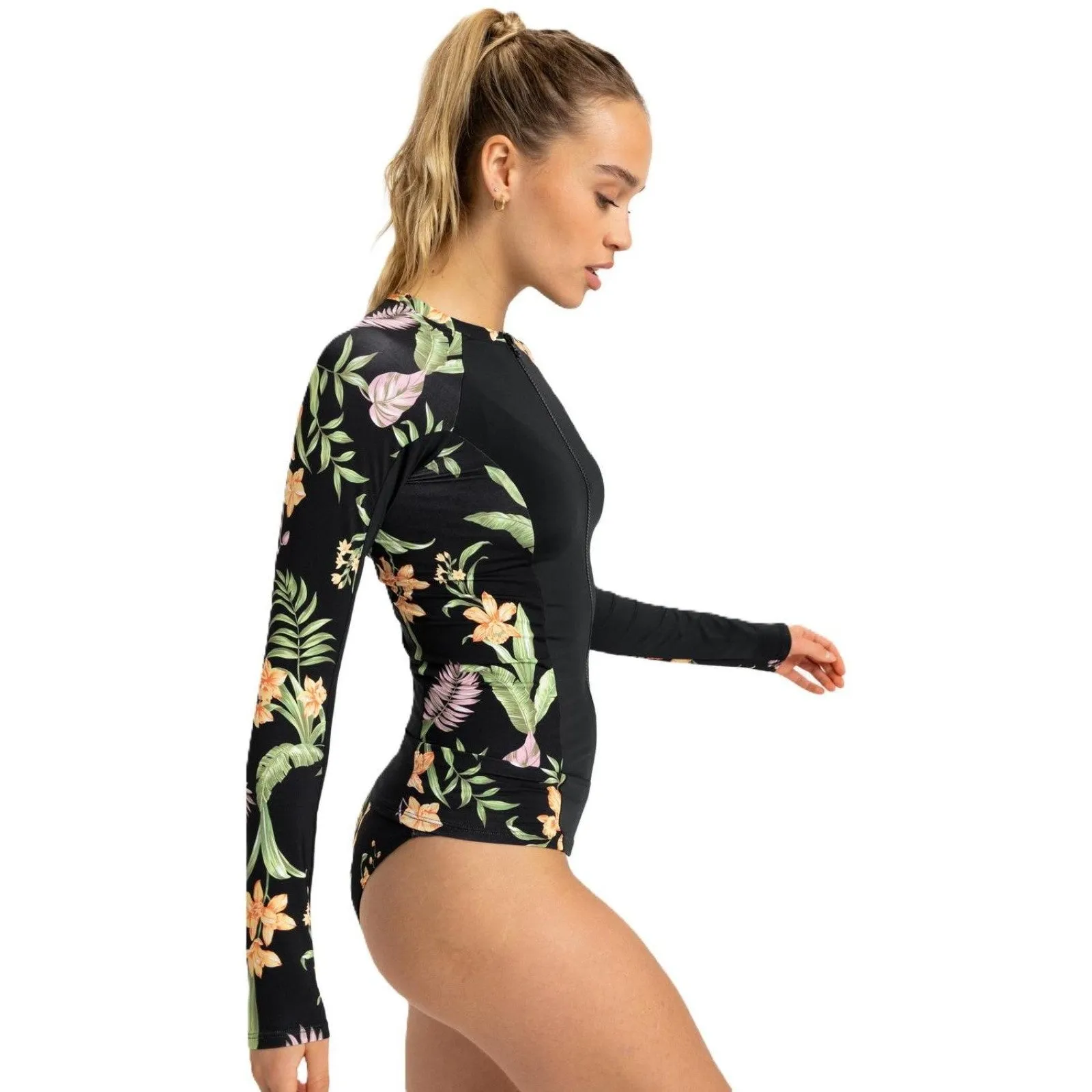 Roxy Womens Lycra Zip Long Sleeve Rash Vest