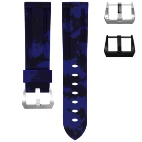 RUBBER STRAP FOR BELL & ROSS BR V2-93 - BLUE DIGI CAMO