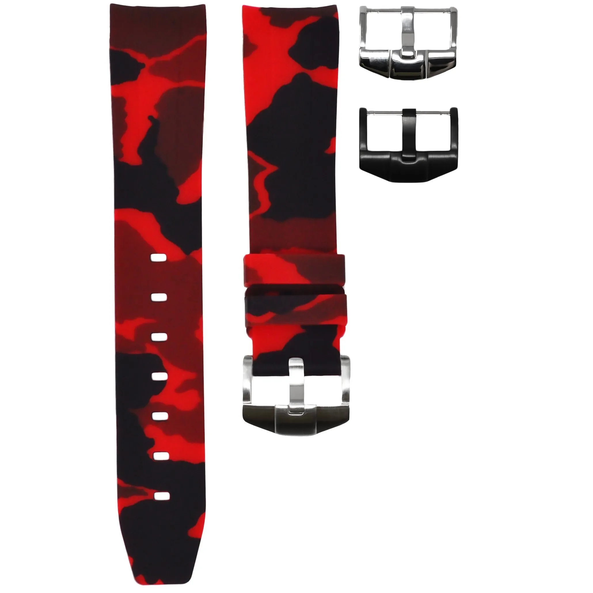 RUBBER STRAP FOR ROLEX DATEJUST 36MM - RED CAMO