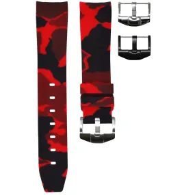 RUBBER STRAP FOR ROLEX DATEJUST 36MM - RED CAMO
