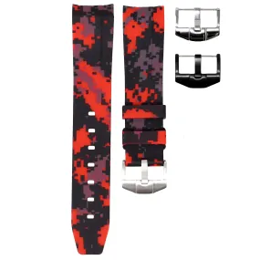 RUBBER STRAP FOR ROLEX DATEJUST 36MM - RED DIGI CAMO