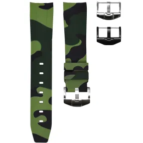 RUBBER STRAP FOR ROLEX EXPLORER II - GREEN CAMO