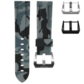 RUBBER STRAP FOR TUDOR HERITAGE CHRONO - GRAPHITE CAMO