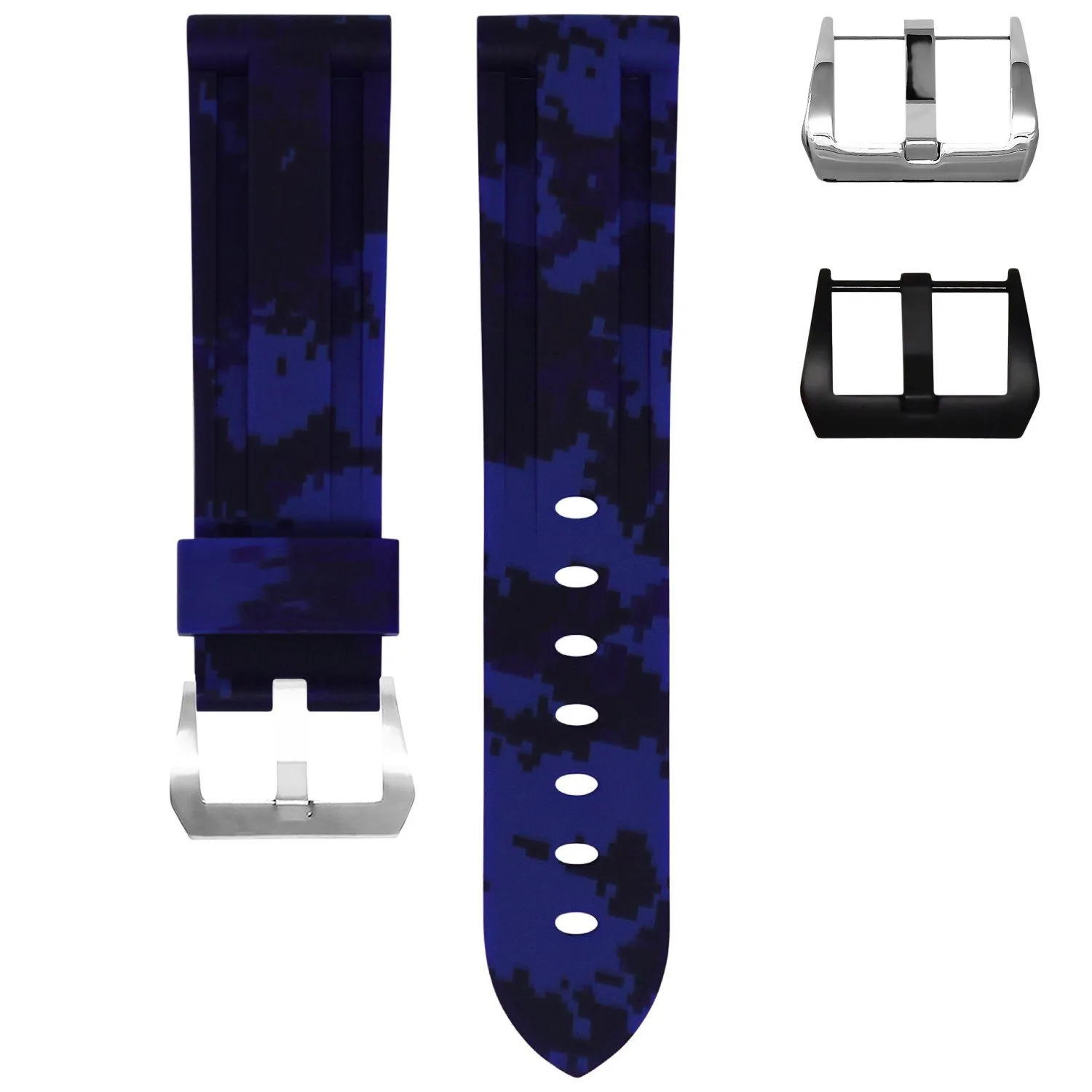 RUBBER STRAP FOR TUDOR PELAGOS - BLUE DIGI CAMO
