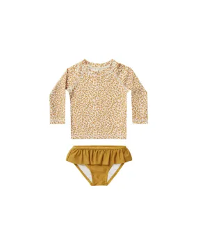 Rylee   Cru Marigold Girl's Swim Rashguard Set