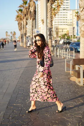 Satin Flared Skirt - Floral