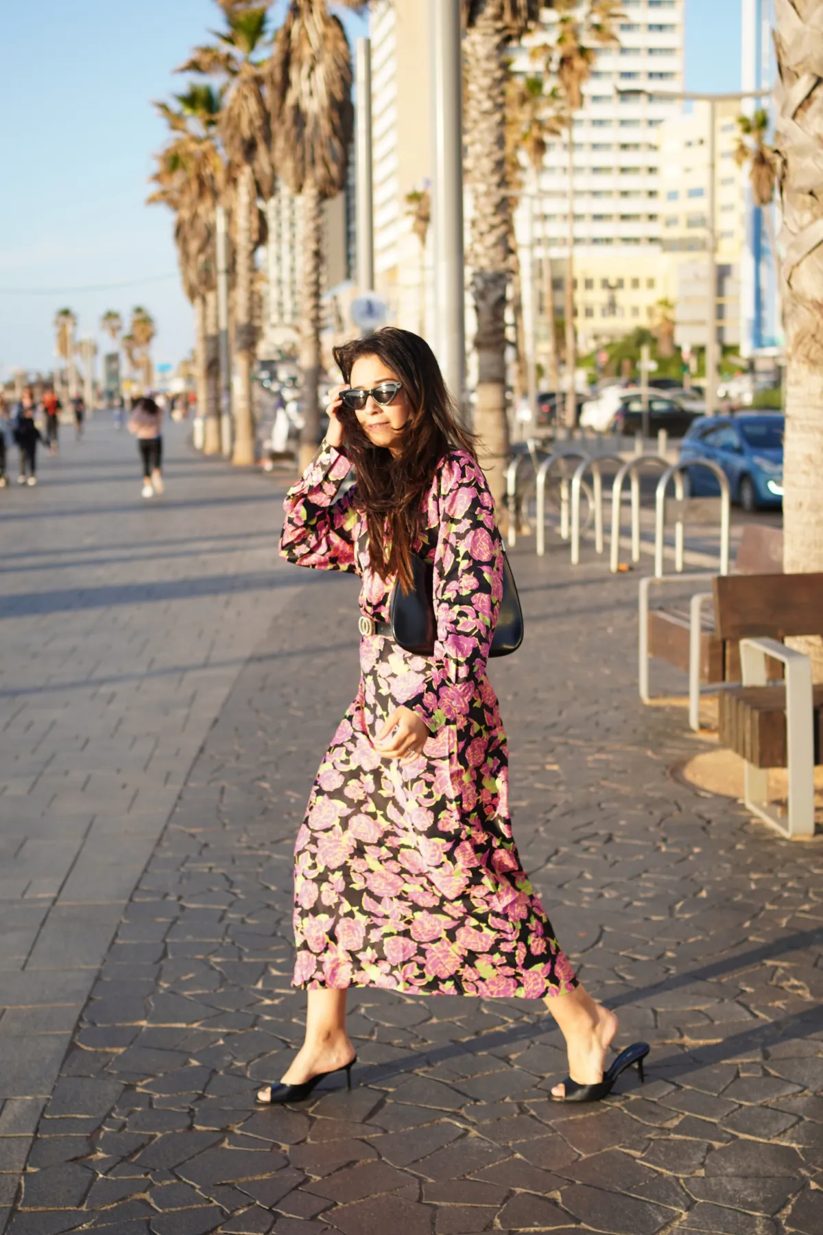 Satin Flared Skirt - Floral