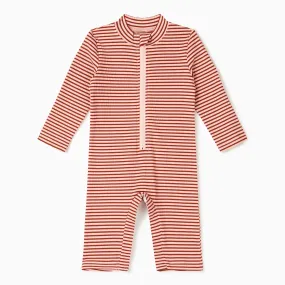 Seersucker Stripe One Piece Rashguard
