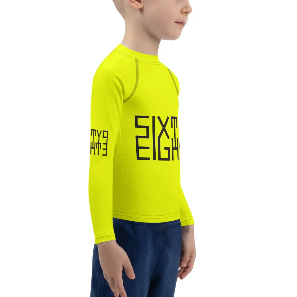Sixty Eight 93 Logo Black & Lemonade Kids Rash Guard
