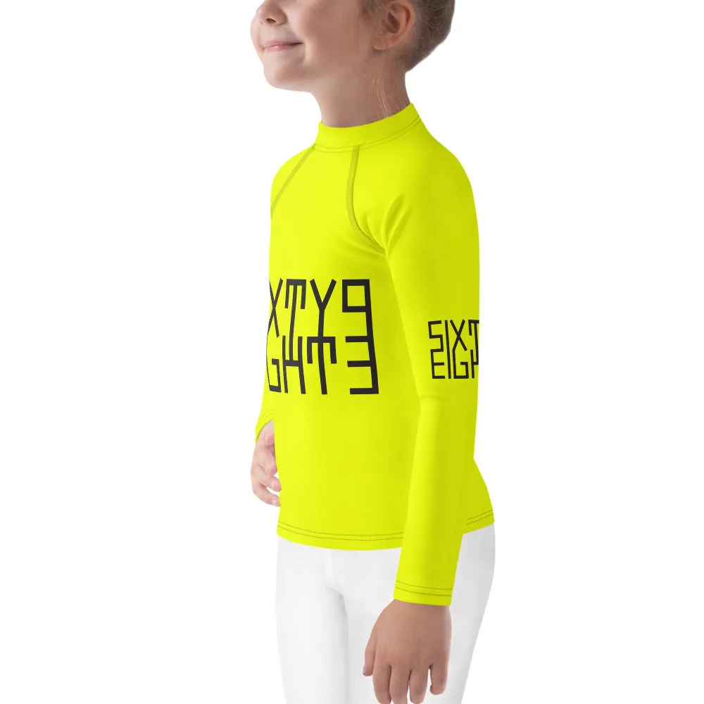 Sixty Eight 93 Logo Black & Lemonade Kids Rash Guard