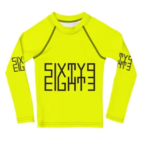 Sixty Eight 93 Logo Black & Lemonade Kids Rash Guard