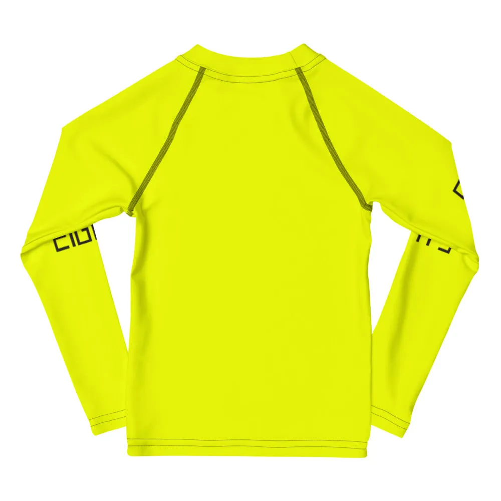 Sixty Eight 93 Logo Black & Lemonade Kids Rash Guard