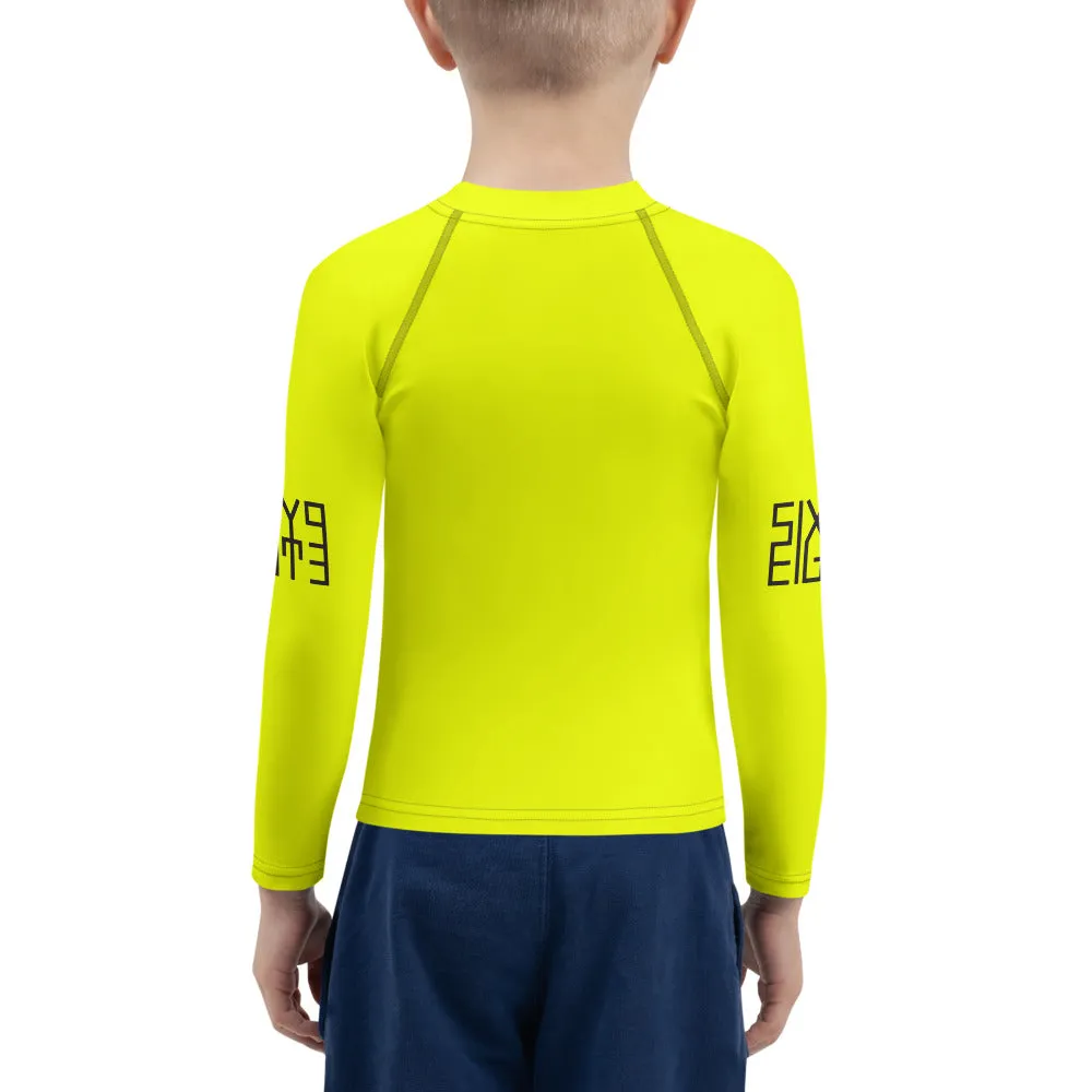 Sixty Eight 93 Logo Black & Lemonade Kids Rash Guard