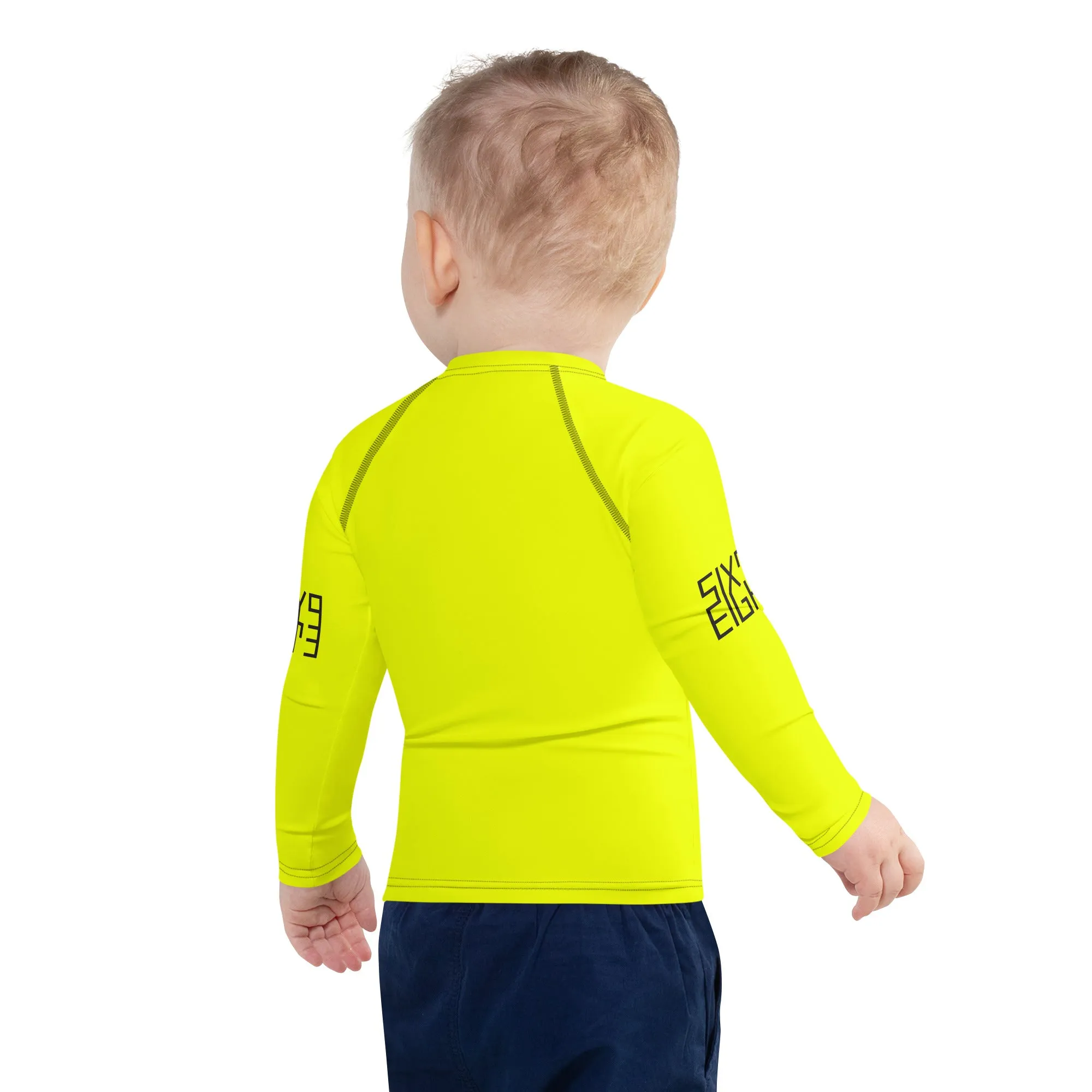 Sixty Eight 93 Logo Black & Lemonade Kids Rash Guard