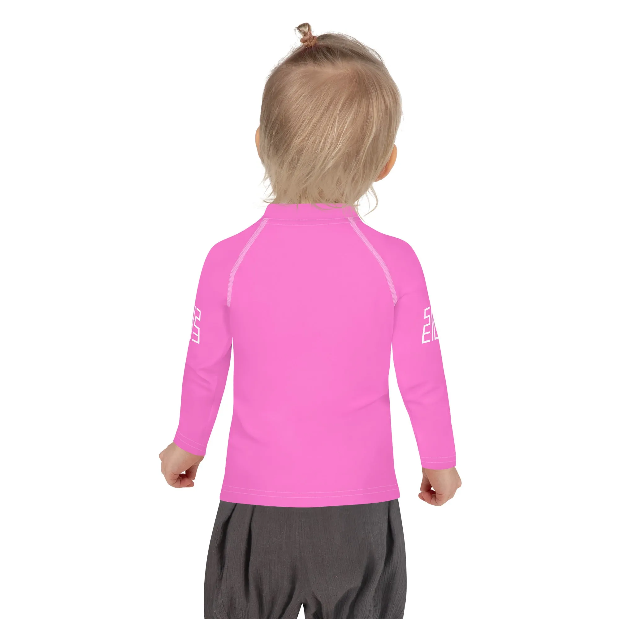 Sixty Eight 93 Logo White & Pink Kids Rash Guard