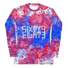 Sixty Eight 93 Logo White Crème Blue Strawberry Women's Rash Guard