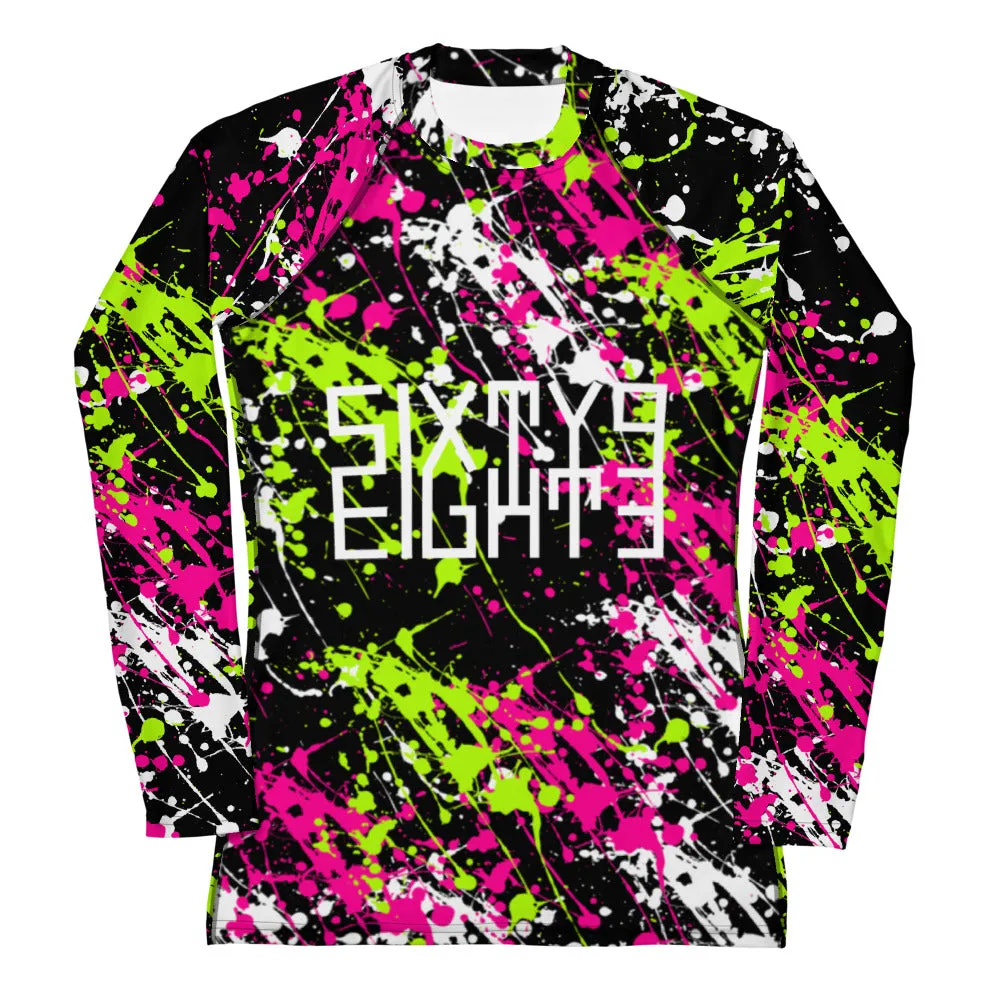 Sixty Eight 93 Logo White Drip #18 Women's Rash Guard