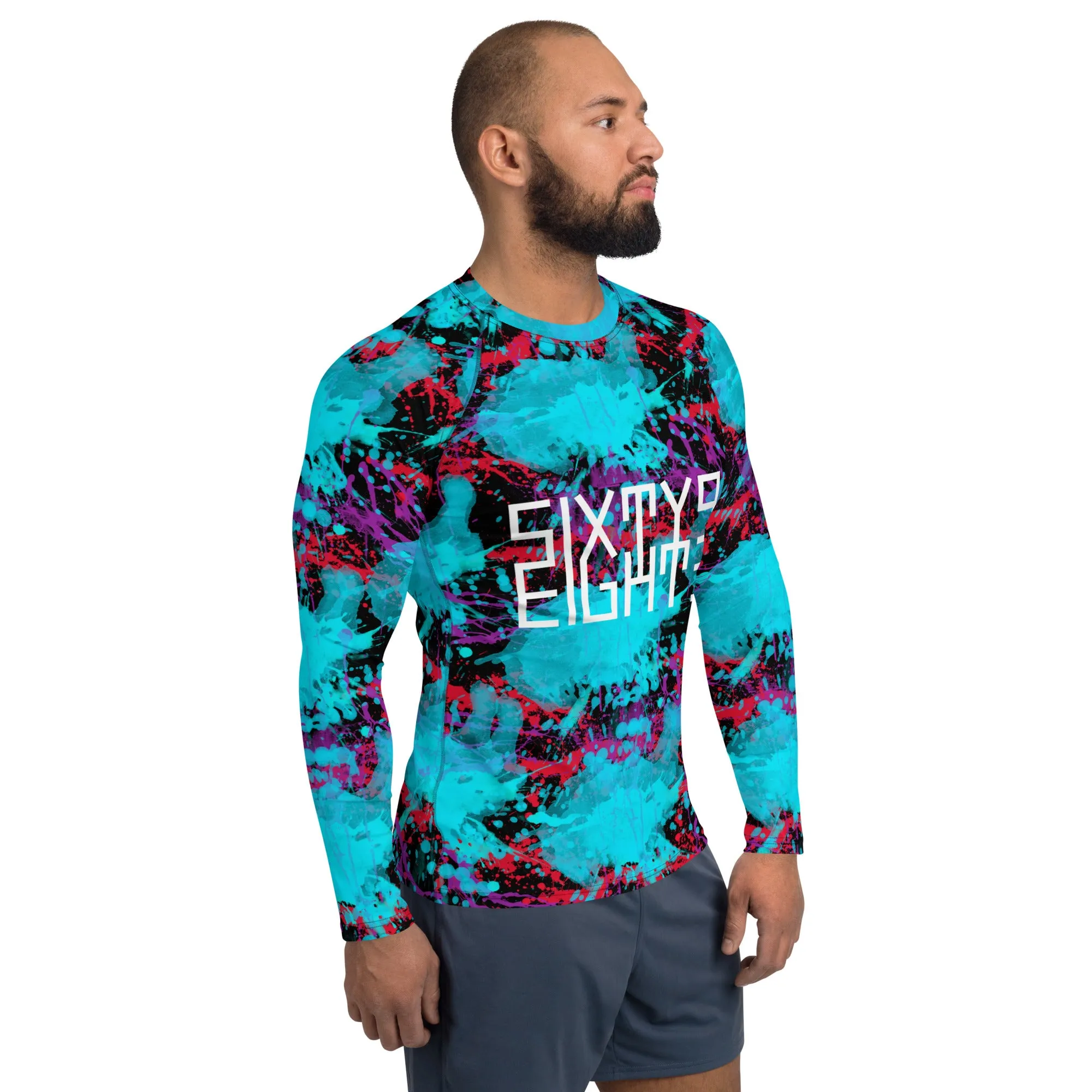 Sixty Eight 93 Logo White Splatter #1.2 Men's Rash Guard