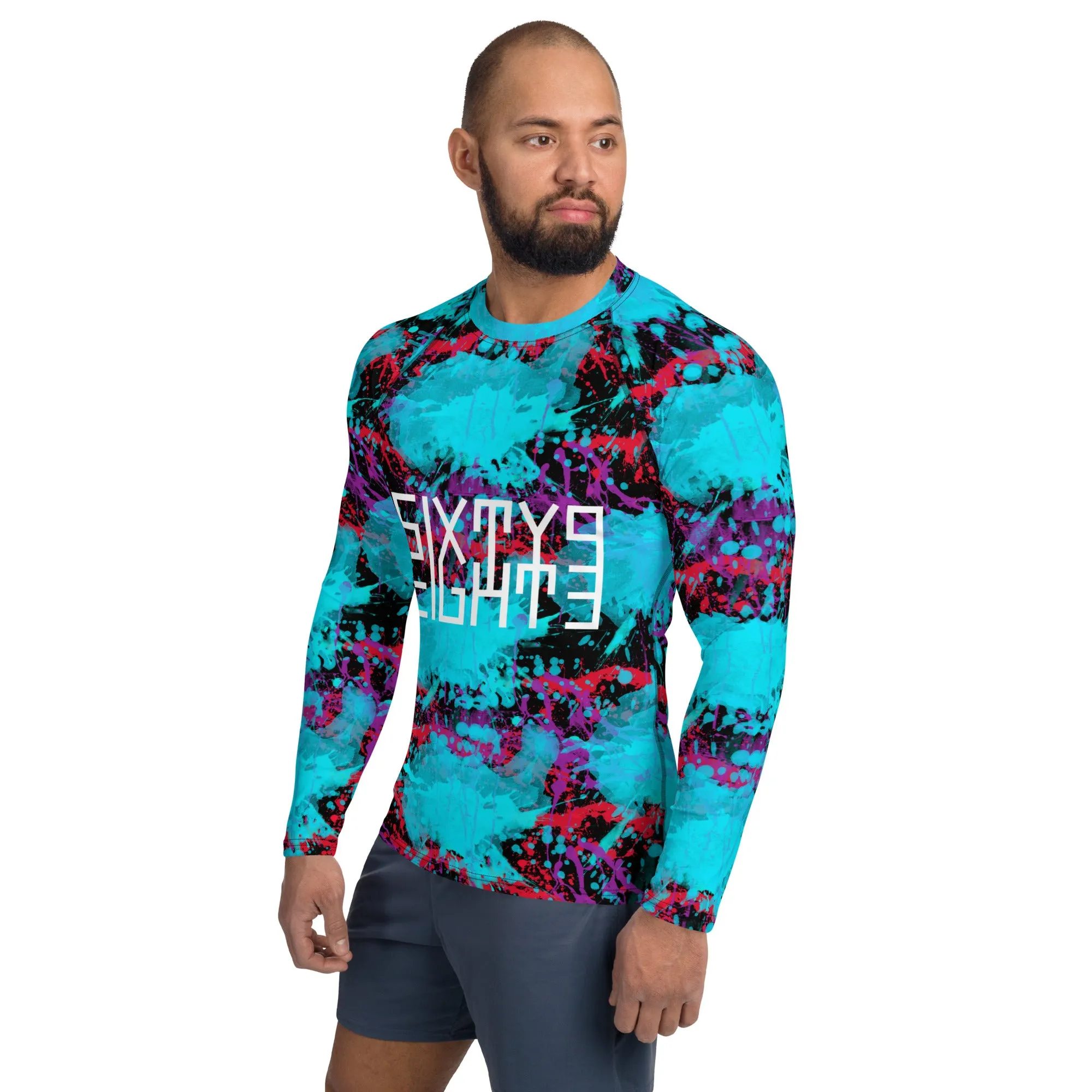 Sixty Eight 93 Logo White Splatter #1.2 Men's Rash Guard