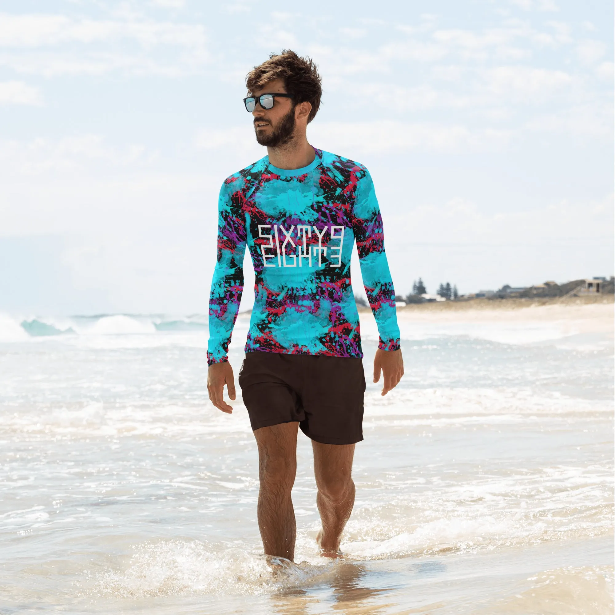 Sixty Eight 93 Logo White Splatter #1.2 Men's Rash Guard