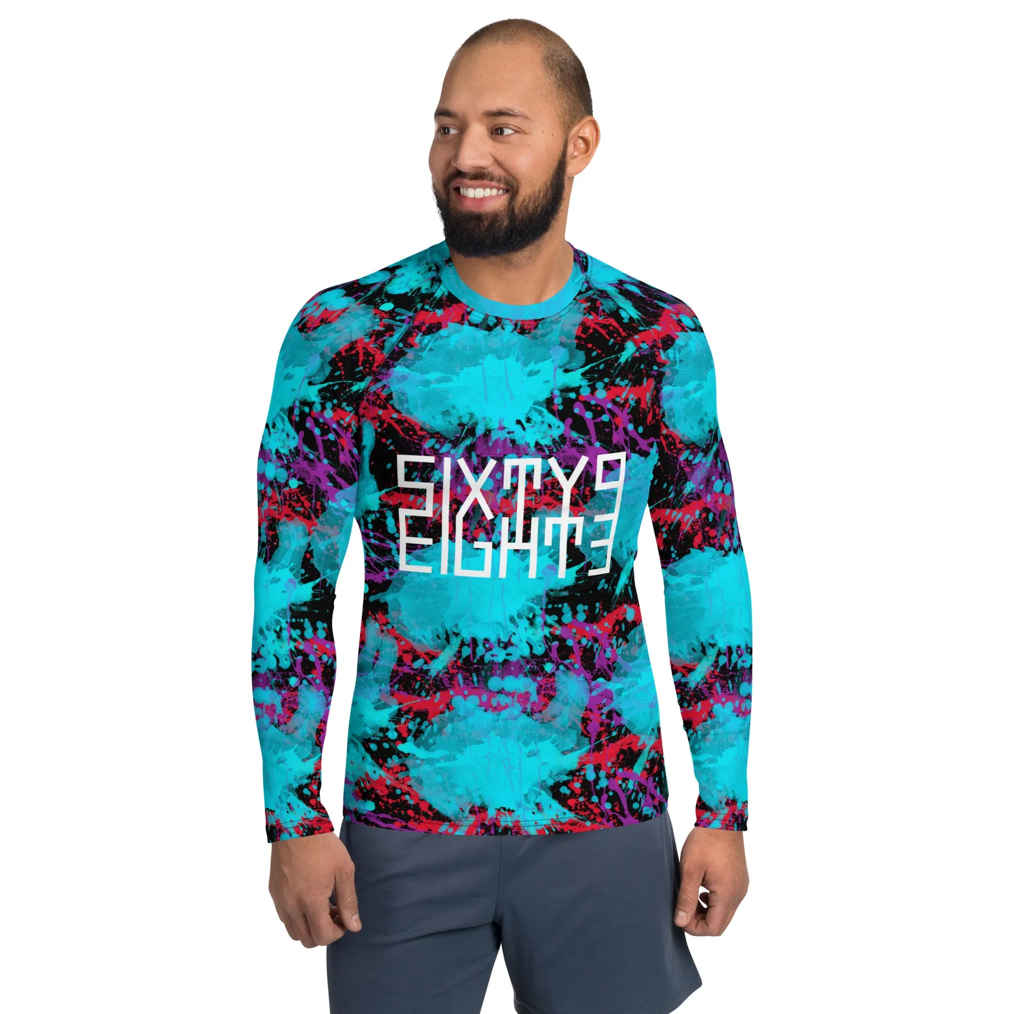 Sixty Eight 93 Logo White Splatter #1.2 Men's Rash Guard